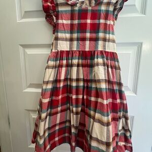 Pink Chicken Plaid Dress in Red, White, and Blue